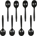 HeavyWeight Disposable Plastic Cutlery (Soup Spoons - Black  100)