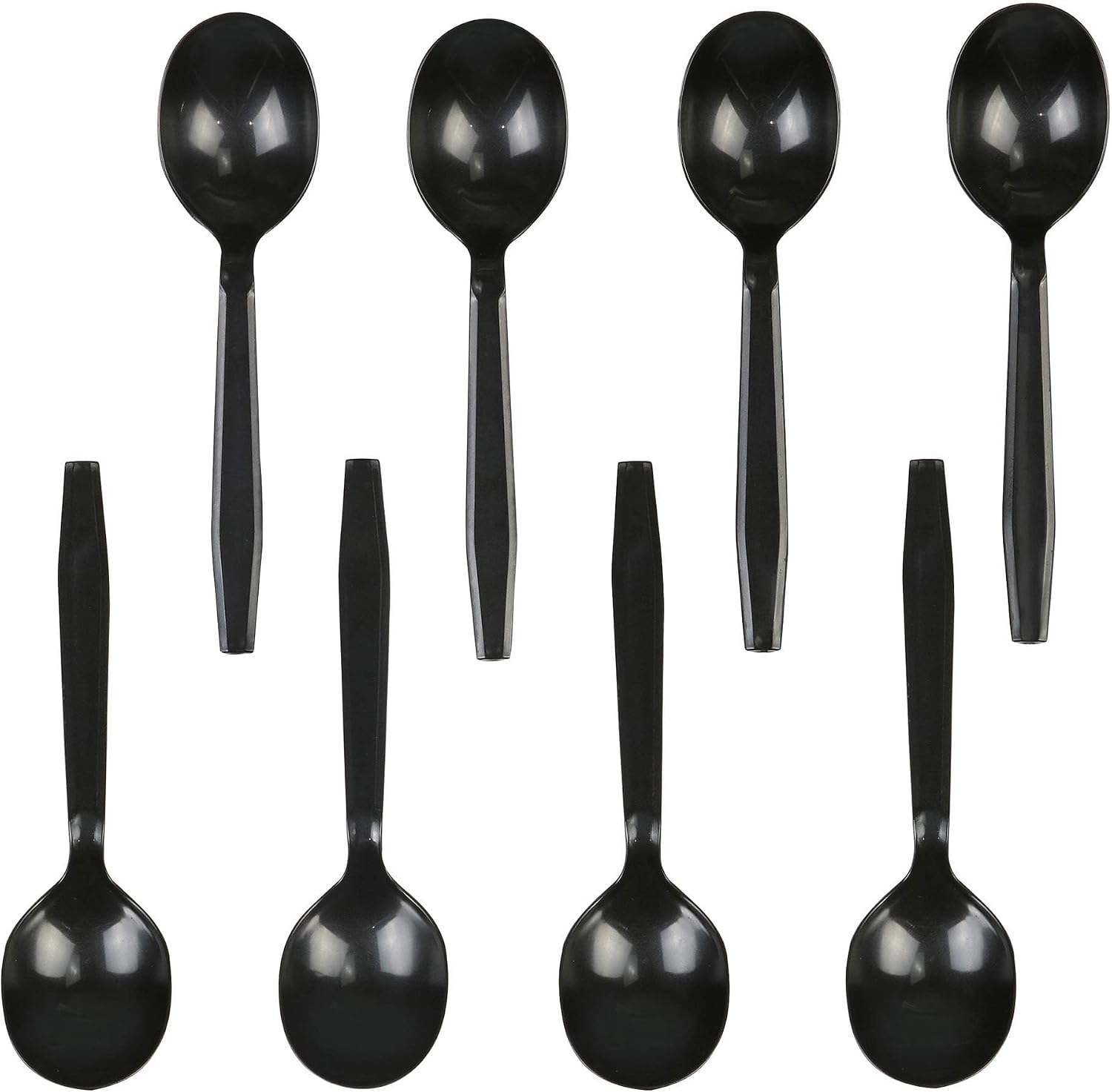 HeavyWeight Disposable Plastic Cutlery (Soup Spoons - Black  100)