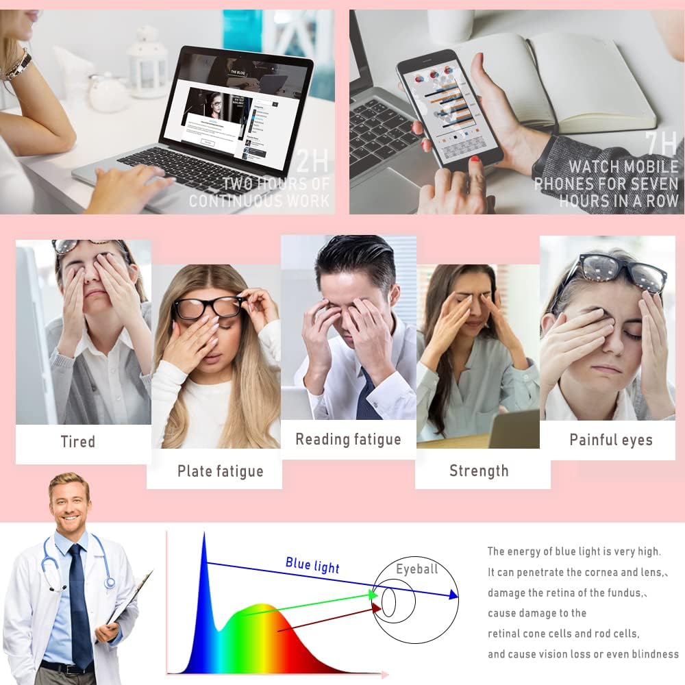 HUOZHI Fashion Square Blue Light Blocking Glasses - Clear Computer & Gaming Glasses for Women and Men