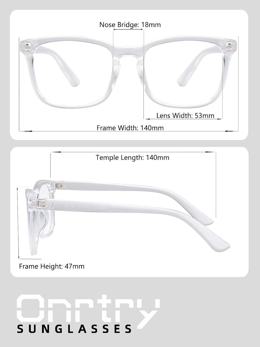 Onrtry Non Prescription Glasses for Men Women Square Clear Lens Eyeglasses