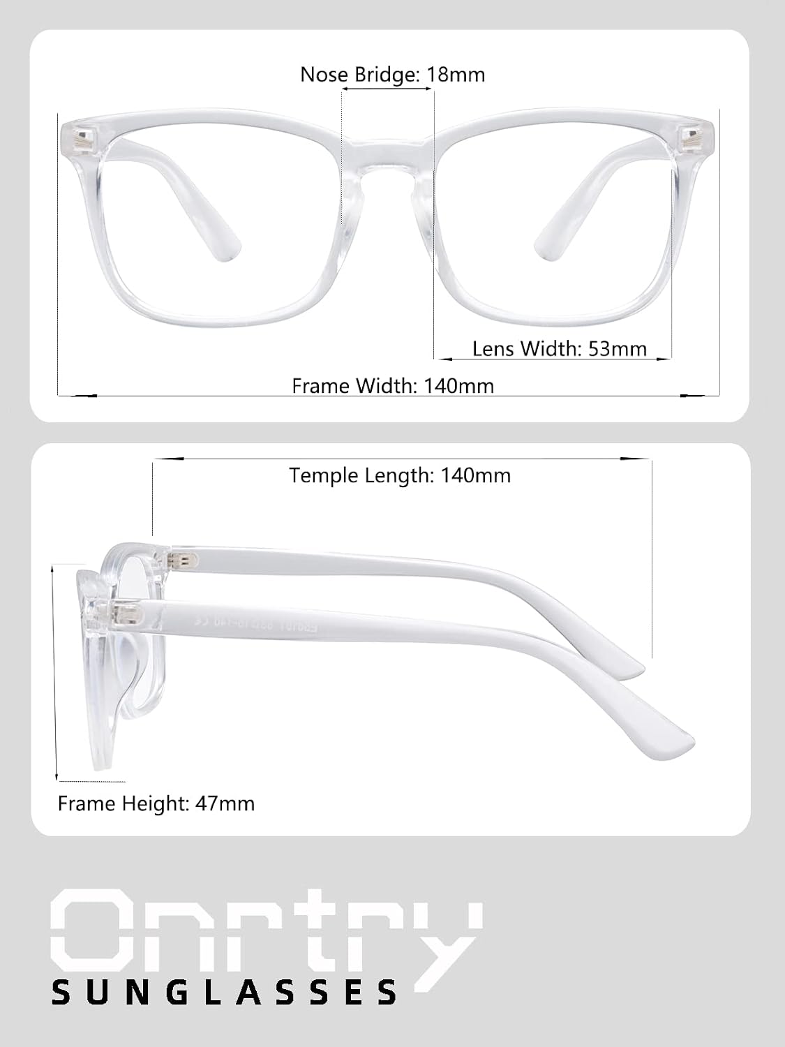Onrtry Non Prescription Glasses for Men Women Square Clear Lens Eyeglasses