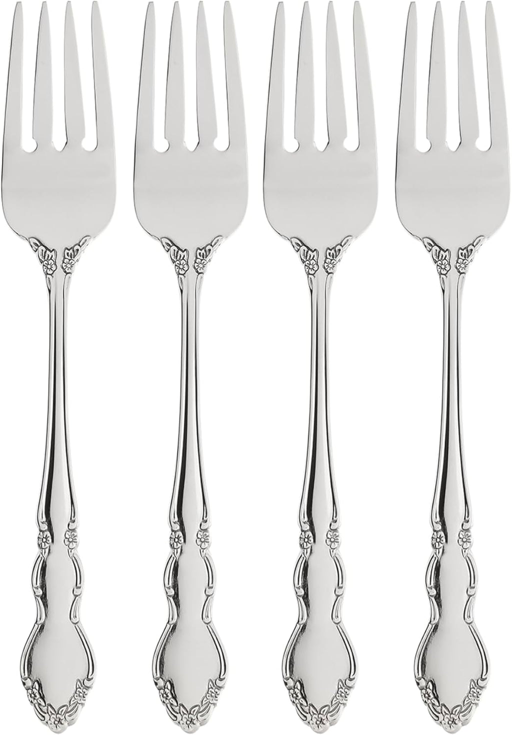 Oneida Dover Fine Flatware Salad Forks  Set of 4   18/10 Stainless Steel  Silverware Set  Dishwasher Safe