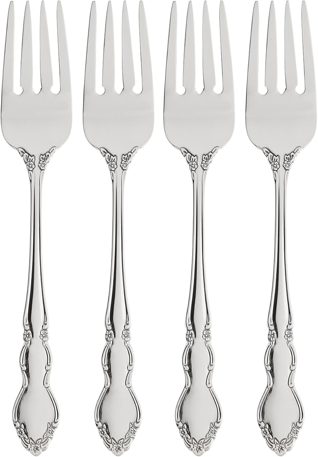 Oneida Dover Fine Flatware Salad Forks  Set of 4   18/10 Stainless Steel  Silverware Set  Dishwasher Safe