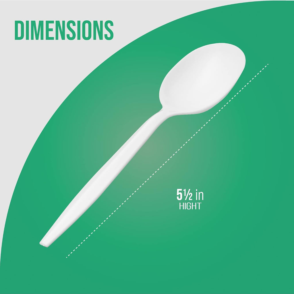 1 000 Plastic Disposable Soup Spoons Bulk White Medium Weight Disposable Silverware Plastic Cutlery Spoons