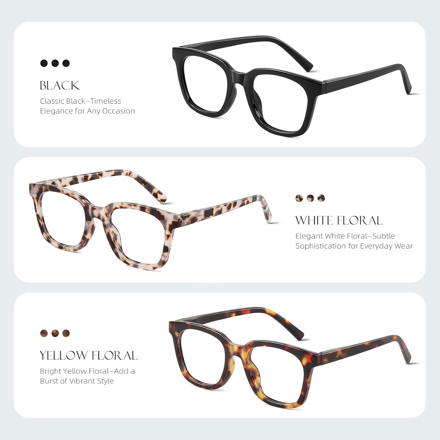 Reading Glasses for Women Men - Blue Light Blocking Magnifying Readers Oprah Square Anti-Glare Computer Eyeglasses
