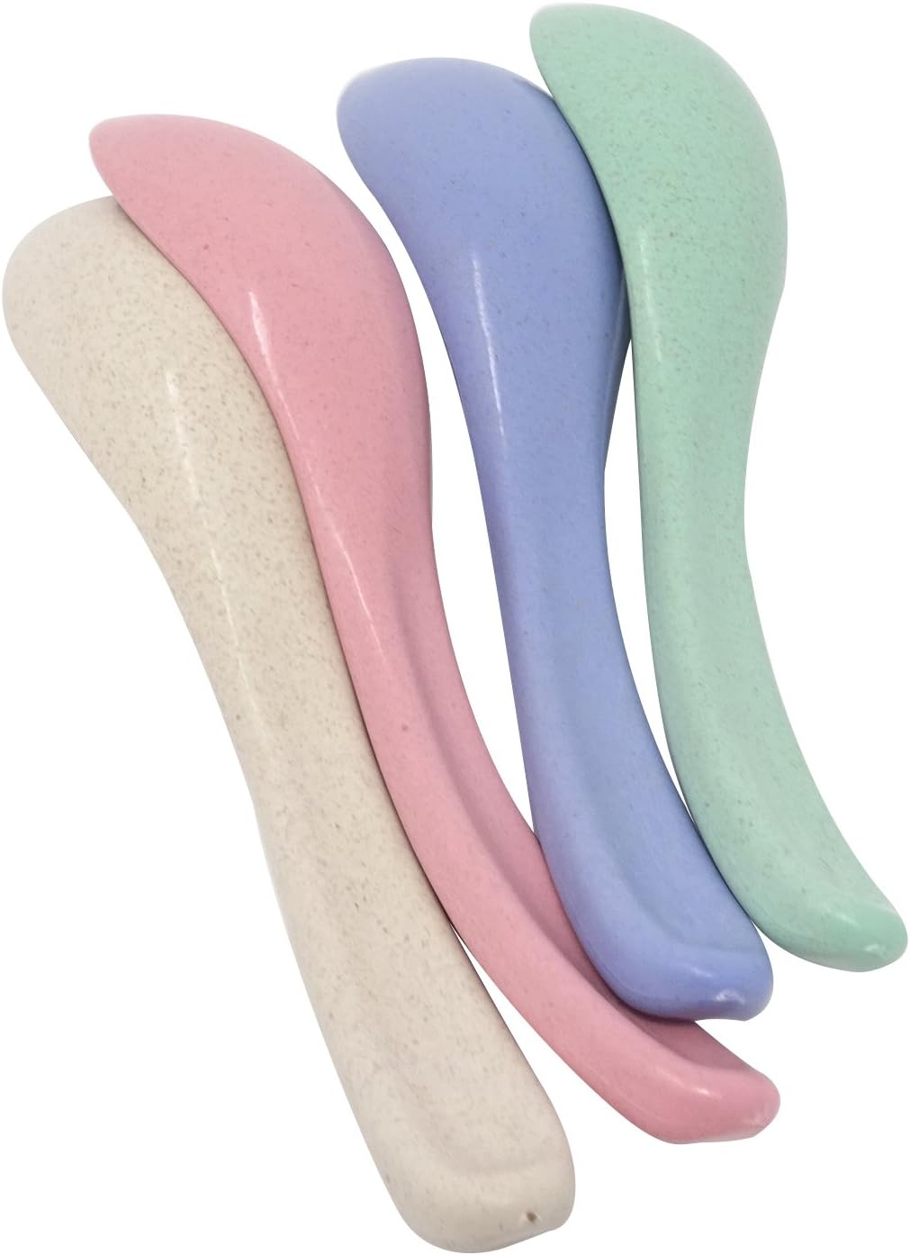 Honbay 4PCS 15cm/5.9Inch Boreal Europe Style Eco-Friendly Wheat Straw Colourful Soup Spoons Chinese WonTon Soup Spoon