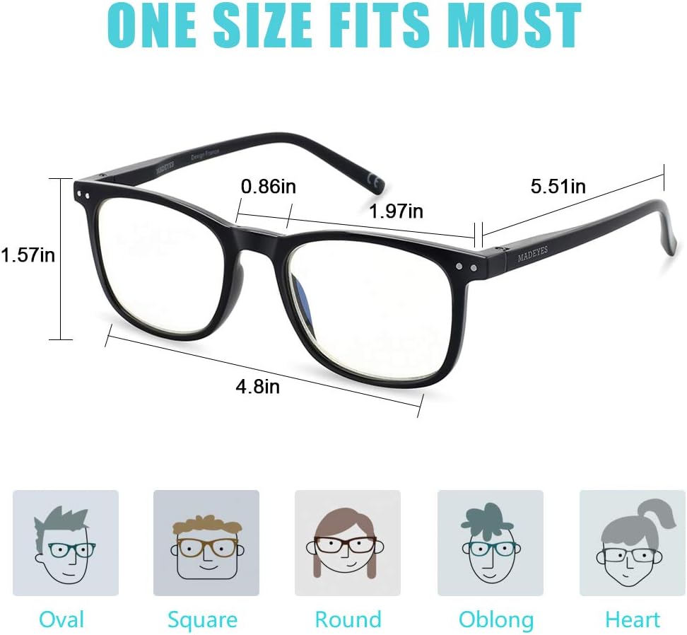 AOSM Blue Light Glasses for Men & Women Gaming glasses Anti-Glare UV400 Protection Blue Light Blocking to Relieve Eye Strain