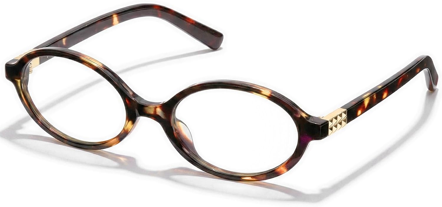 livho Blue Light Glasses for Women – Y2K Aesthetic Edgy Oval & Rectangle Frame & Blush Pink Case  90s Vibe Screen Protection