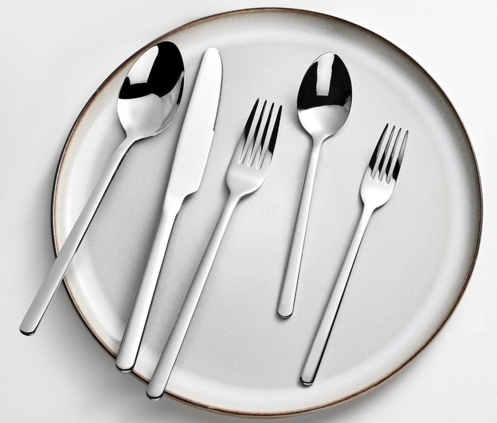 KINGSTONE Silverware Set  20 Piece Flatware Cutlery Set for 4  18/10 Stainless Steel Silverware Mirror Polished Dishwasher Safe for Home  Restaurant  Wedding  Party(Silver  20 pieces for 4)