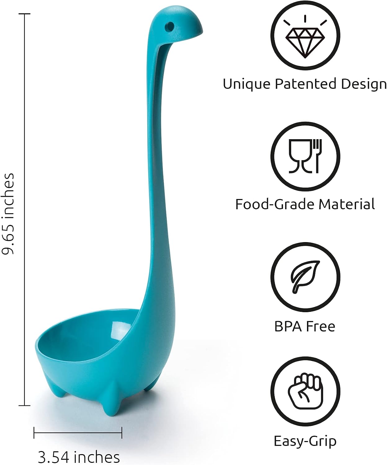 OTOTO The Original Nessie Ladle - Soup Ladle  Cute Gifts  Funny Kitchen Gadgets  Loch Ness design  Cooking Gifts for Mom - Cute and Practical Kitchen Utensils - Unique Gifts for Women