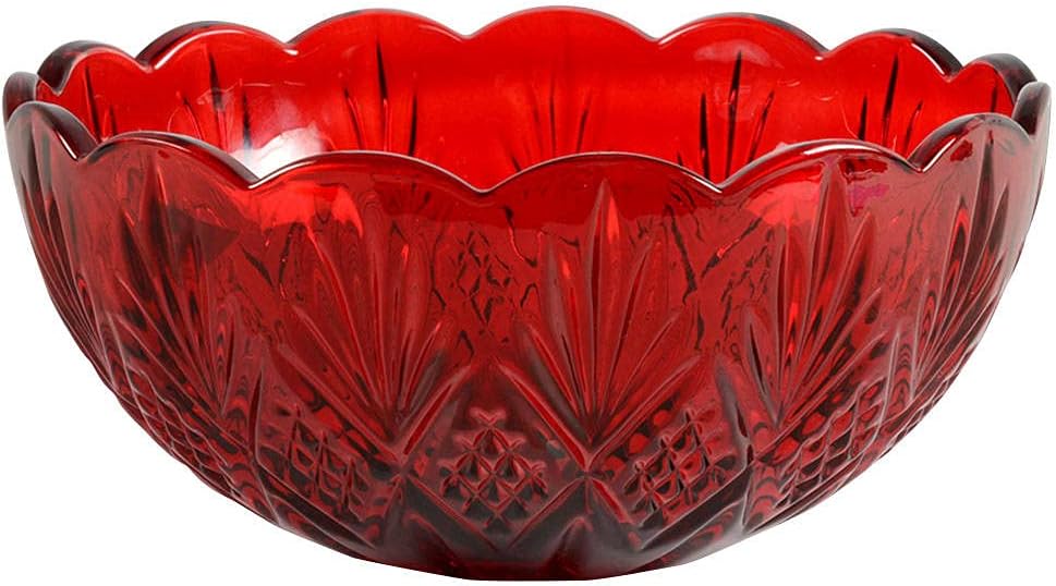 Godinger Serving Bowl  Glass Bowl  Festive Bowl for Salads  Fruits & Centerpieces  Dublin Collection  6.5in