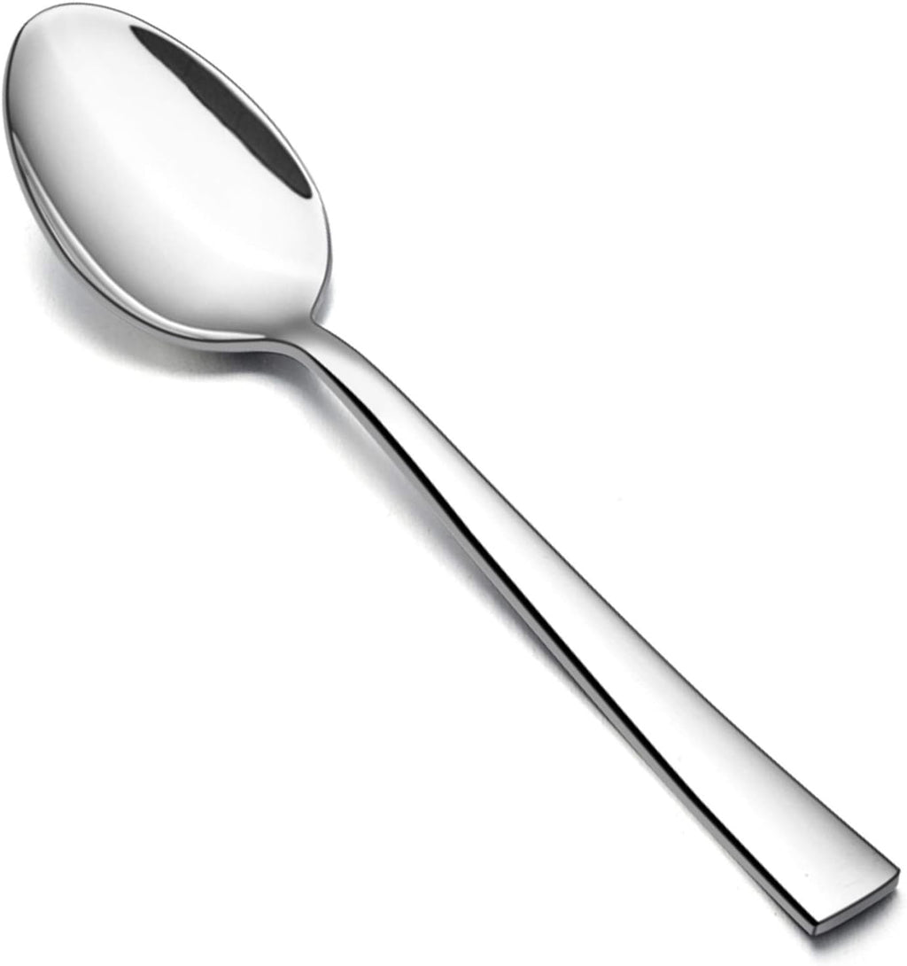 Dinner Spoons Set of 12  E-far 7.9 Inch Stainless Steel Soup Spoons Tablespoons for Home  Kitchen or Restaurant  Non-toxic & Mirror Polished  Squared Edge & Dishwasher Safe