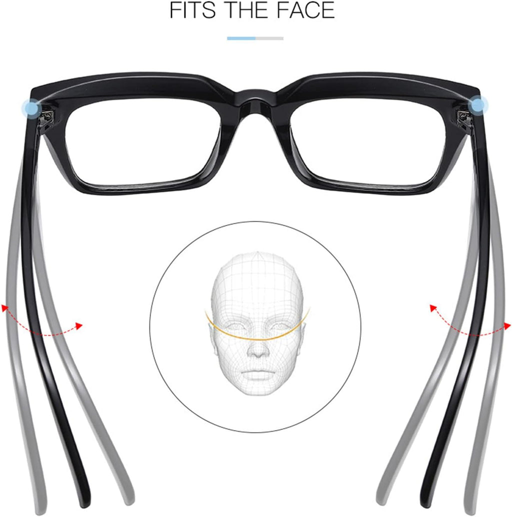 EYLRIM Classic Thick Square Frame Clear Lens Glasses for Women Men Non Prescription Eyeglasses