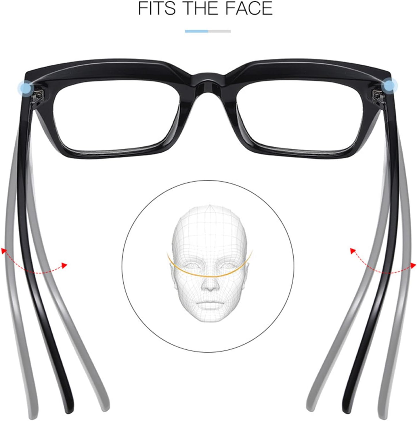 EYLRIM Classic Thick Square Frame Clear Lens Glasses for Women Men Non Prescription Eyeglasses