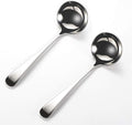 Zjunhm Small Soup and Gravy Ladles - 304 Stainless Steel  7.7 Inches  2-Piece Set - Dishwasher Safe (Silver)