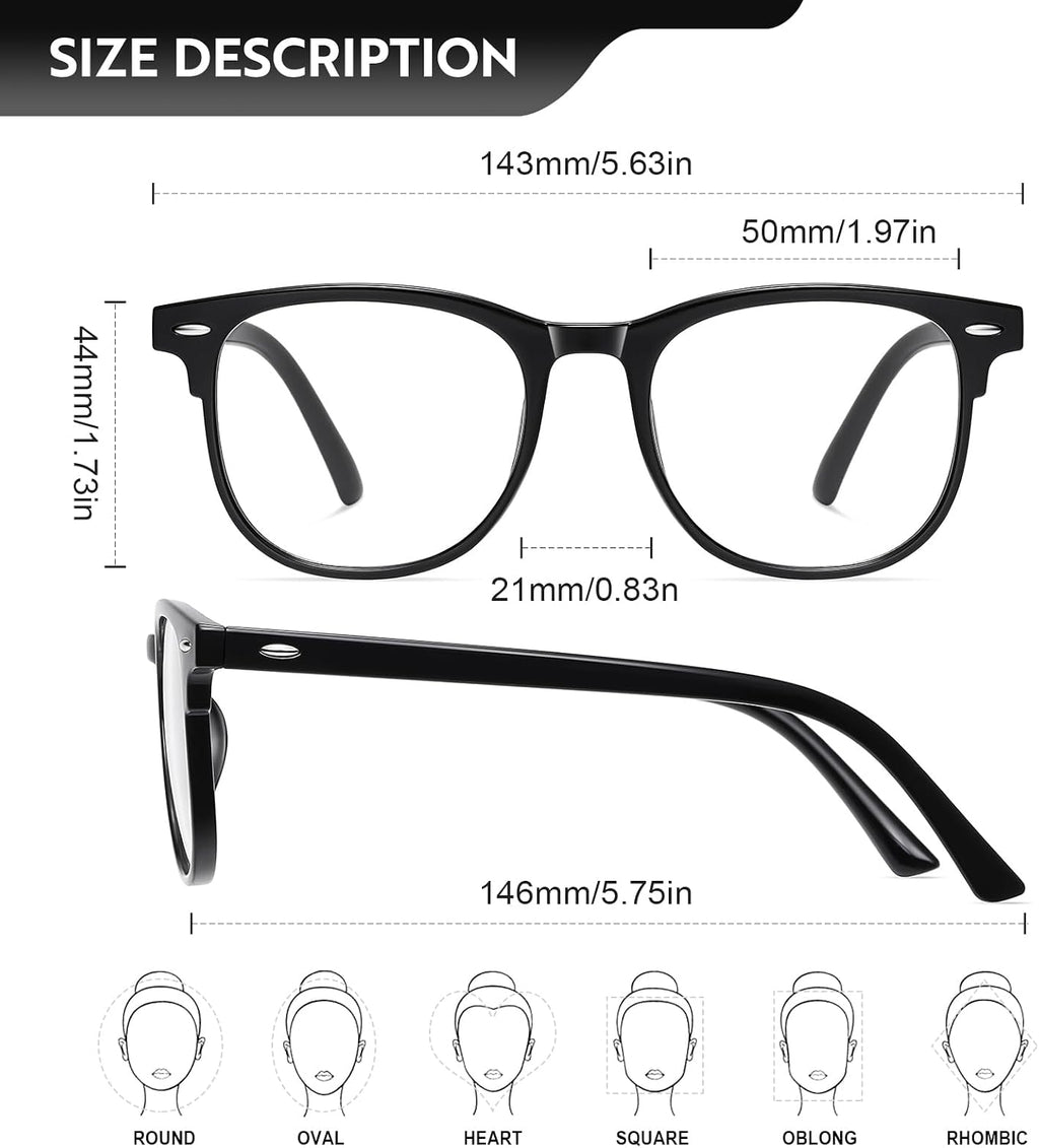 Okany 3 Pack Blue Light Blocking Glasses for Women Men  Round Computer Glasses Anti Eye Strain/UV/Glare Gaming Glasses