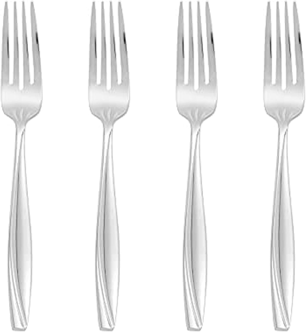Oneida Silverware Set  Camlynn Everyday Flatware 4-Piece Salad Forks Set  Service For 4  18/0 Stainless Steel  Mirror Finish  Dishwasher Safe  Home And Kitchen Utensils (Silver  4 Piece)