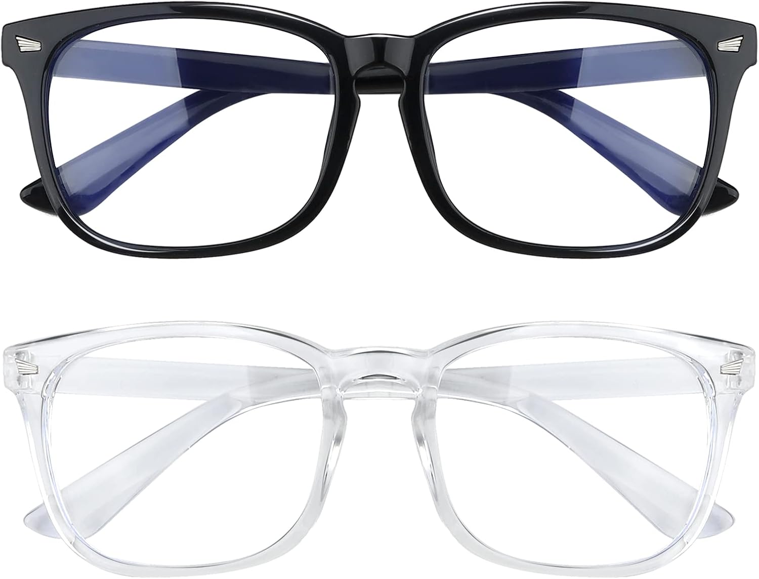 HUOZHI Fashion Square Blue Light Blocking Glasses - Clear Computer & Gaming Glasses for Women and Men