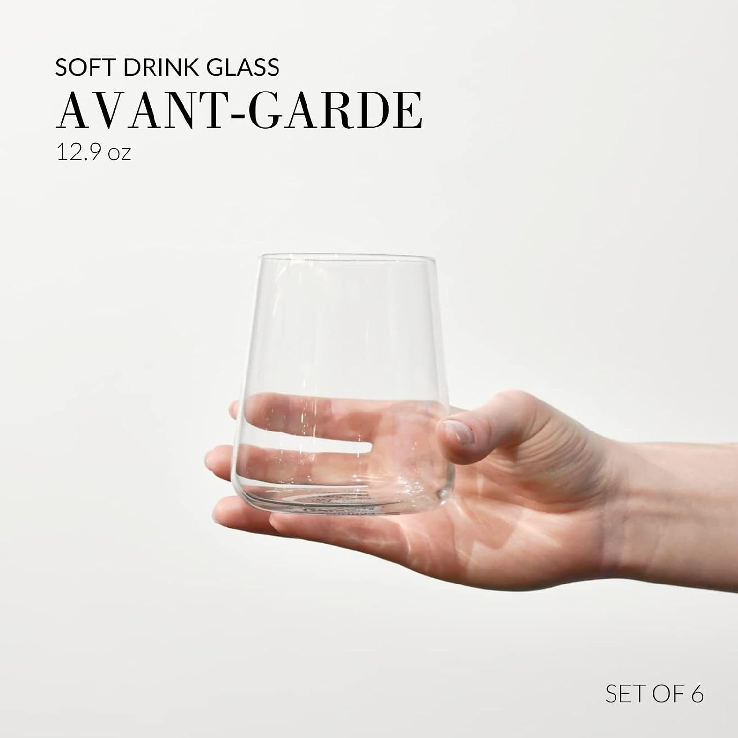 Krosno Water Juice Drinking Glasses  Set of 6  12.9 oz  Avant-Garde Collection  Crystal Glass  Lightweight Everyday Drinking Glasses  Multi-Purpose  Dishwasher Safe  Made in Europe