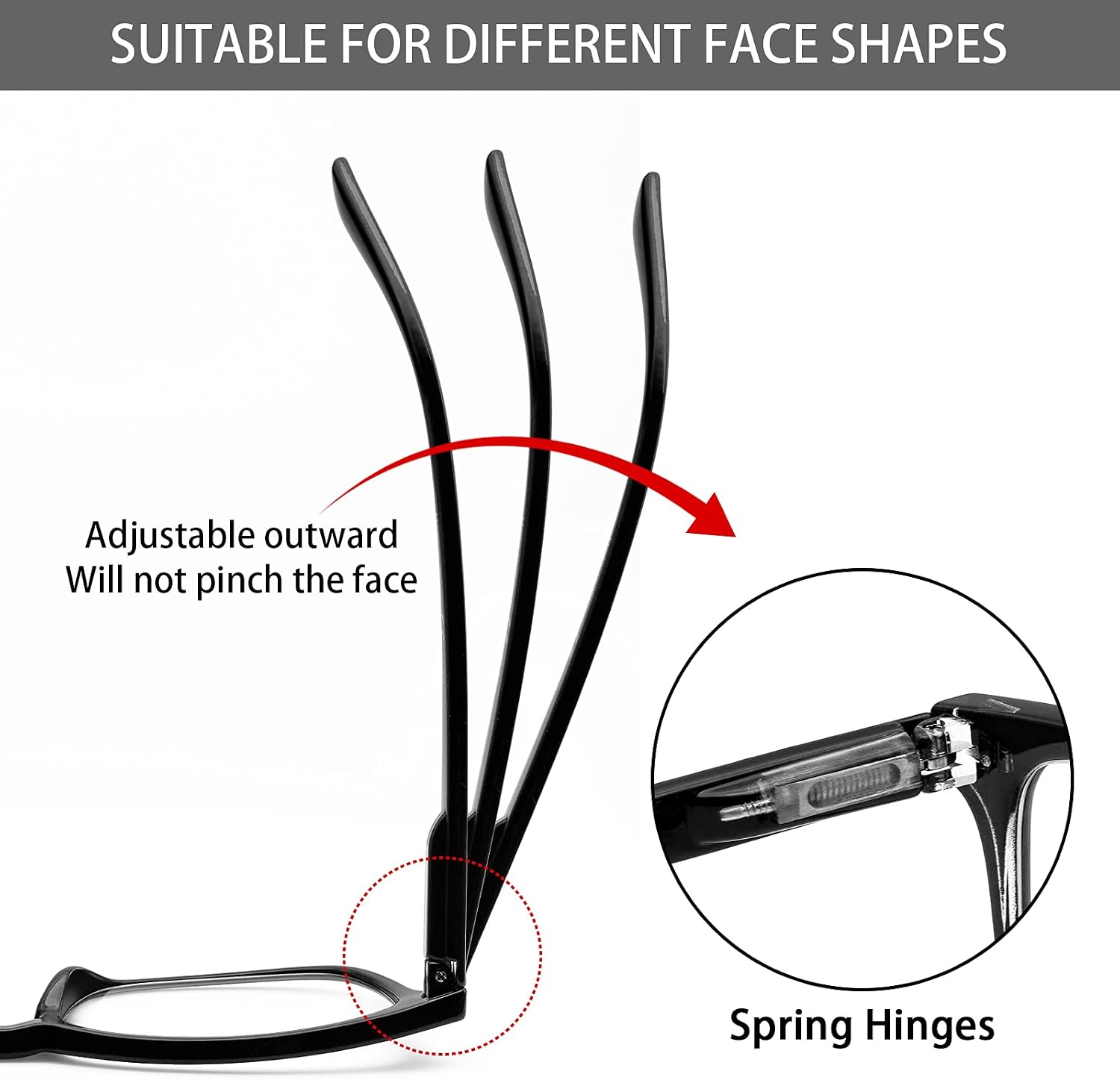 VIDEBLA 5 Pack Blue Light Blocking Reading Glasses Spring Hinge Readers for Women Men Anti UV Ray Filter Nerd Eyeglasses