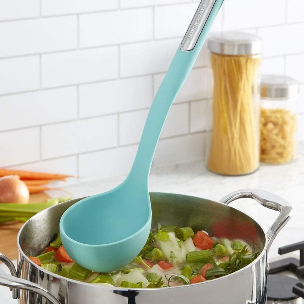 KitchenAid KL006OHAQA Silicone Ladle  13 inches  Aqua Sky