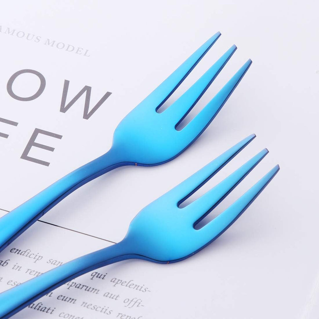 Buyer Star Appetizers Desert Forks  18/10 Stainless Steel 3-tine Cocktail Mini Salad Fruit Fork Sets of 8  5.5 Inch