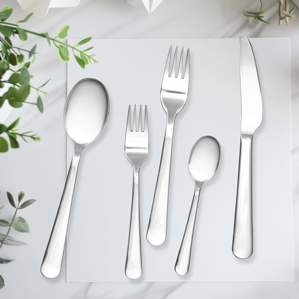Set of 12 Stainless Steel Dessert Forks  6.3-Inch Silver Flatware  18/0 Dessert Forks for Home  Kitchen  Restaurant  Dishwasher Safe  Simple Design
