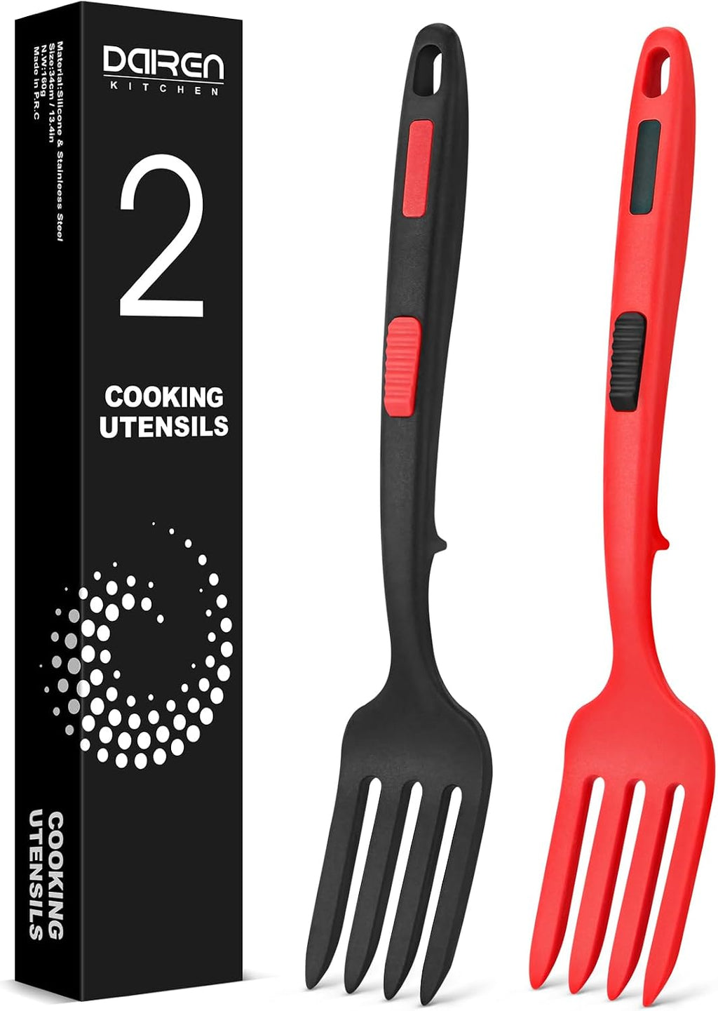 Silicone Flexible Cooking Fork  11.6 Inch Heat Resistant  Large Non Stick  Mash Food  Whisk Eggs (BR)