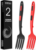 Silicone Flexible Cooking Fork  11.6 Inch Heat Resistant  Large Non Stick  Mash Food  Whisk Eggs (BR)