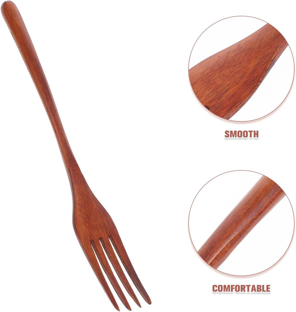 Cabilock Wooden Forks: Japanese Style Reusable Wood Tasting Fork for Salad  Pasta  Grill  Fruit  Noodles - Kitchen Cooking Serving Utensil