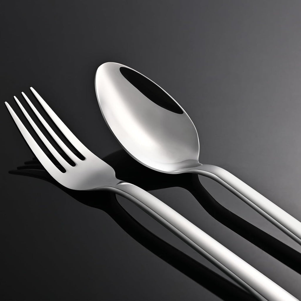 KINGSTONE Silverware Set  20 Piece Flatware Cutlery Set for 4  18/10 Stainless Steel Silverware Mirror Polished Dishwasher Safe for Home  Restaurant  Wedding  Party(Silver  20 pieces for 4)