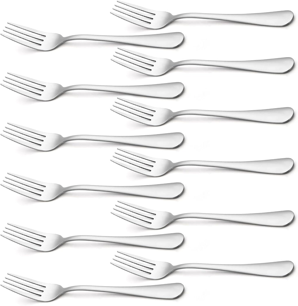Briout Silverware  Dinner Fork 8 Inches  Forks Set of 12 Premium Food Grade Stainless Steel Forks for Home Kitchen Party Restaurant  Mirror Polished Dishwasher Safe