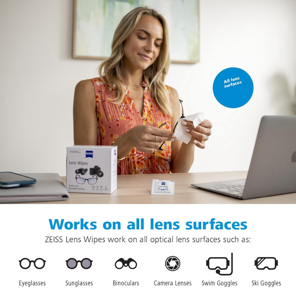 ZEISS Pre-Moistened Alcohol Wipes  Glasses Cleaner  400 Count