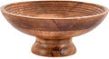 NIRMAN FRUIT BOWL Mango Wood Round Shaped Serving Bowl For Fruit Dessert Platter Tray Dish Kitchen Dining Fruit Dessert Snack (12" x 12" x 5")