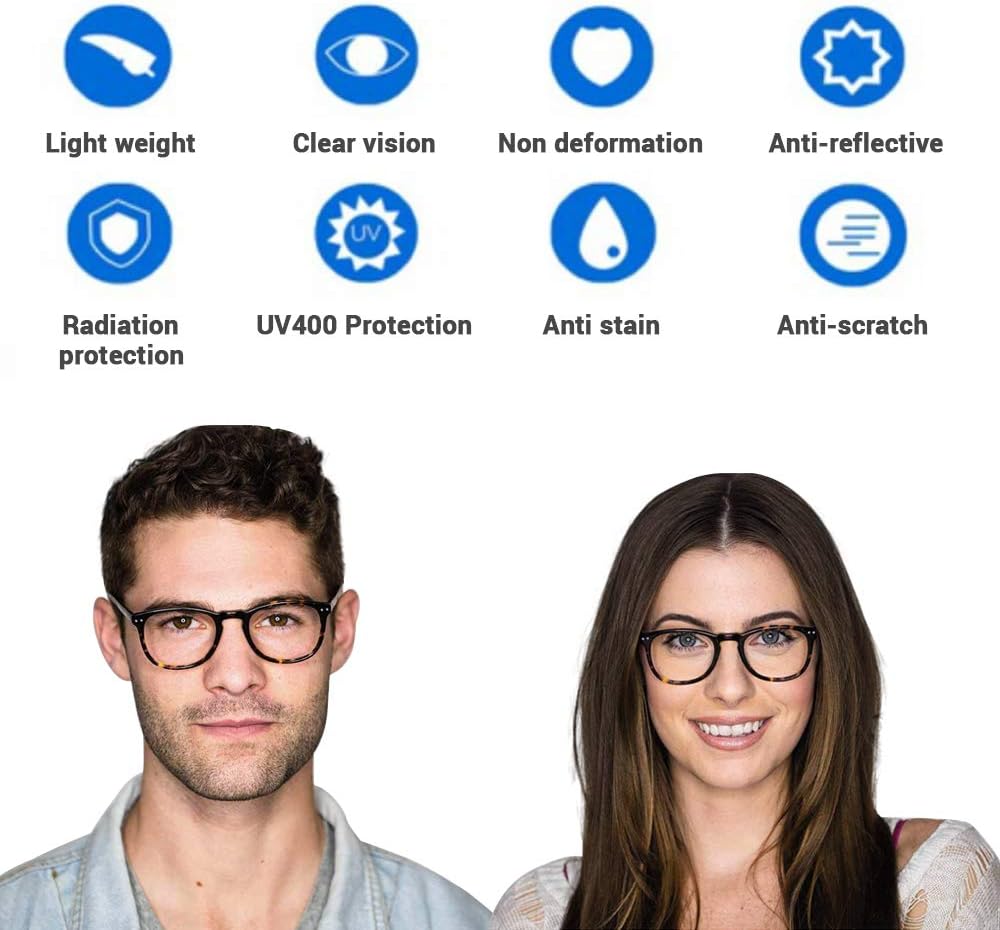 AOSM Blue Light Glasses for Men & Women Gaming glasses Anti-Glare UV400 Protection Blue Light Blocking to Relieve Eye Strain