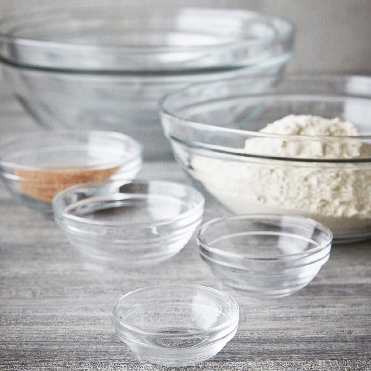Duralex Lys clear Stackable Bowl  Diameter - 5 1/2”  Height - 2 1/4”  Capacity -16 7/8 oz - 50 cl  pack of 6