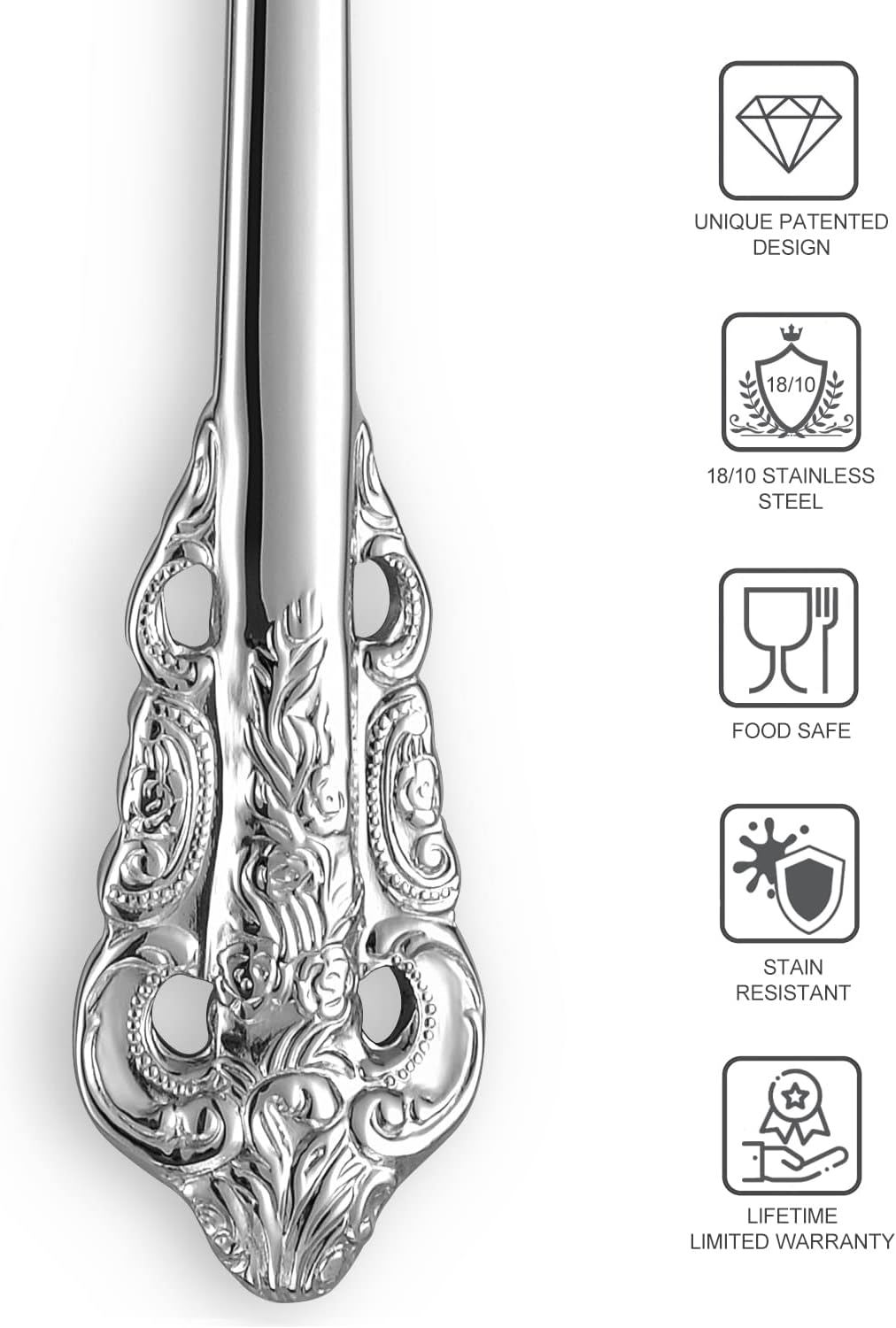 KEAWELL Luxury Dinner Fork  Set of 4  18/10 Stainless Steel  8 Inches  Dishwasher Safe  Mirror Polished  Silverware Fork Set (Silver)
