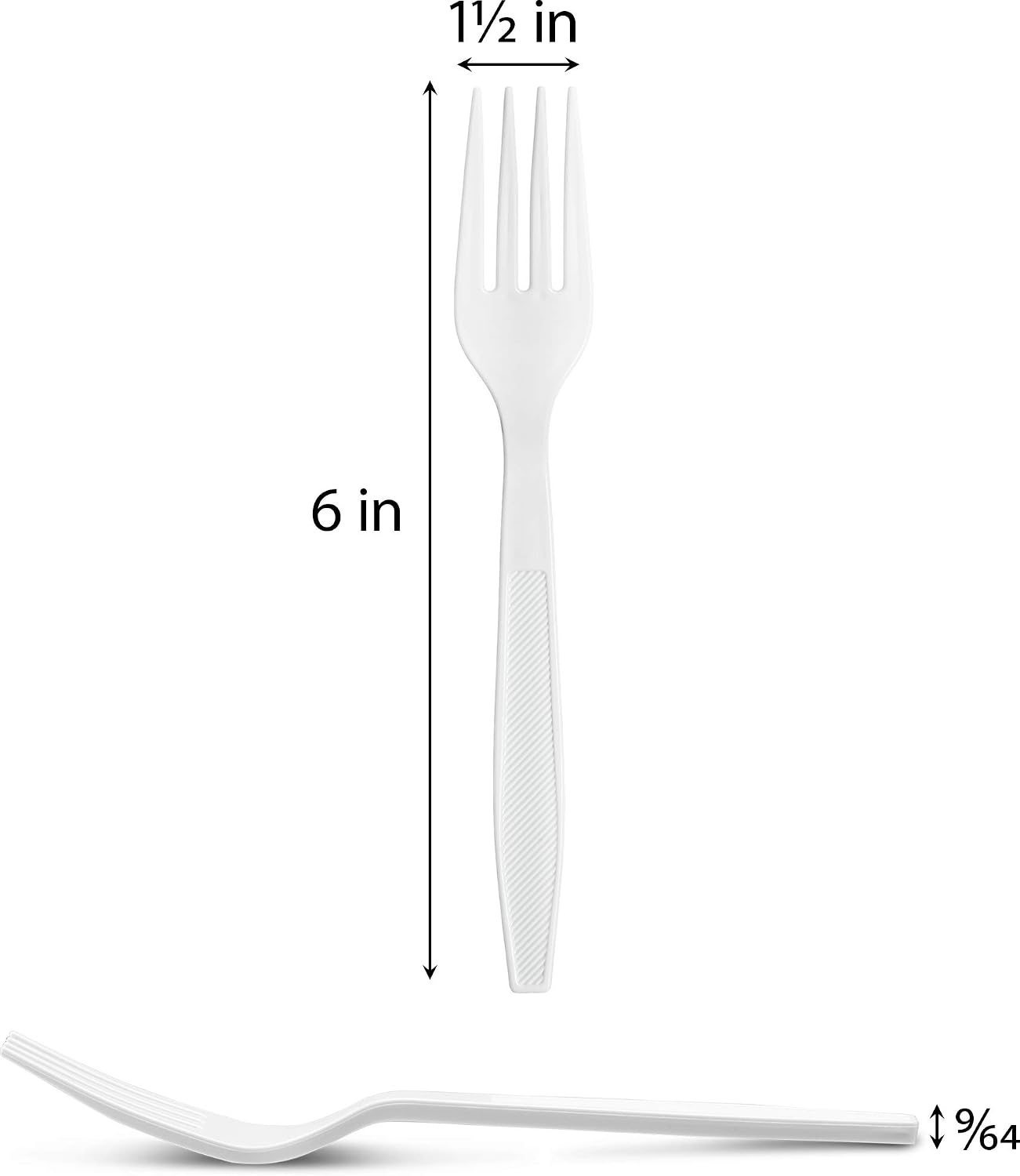 500 Count Extra Heavy duty Plastic Forks  Disposable White Fork  Heavyweight Bulk Cutlery for Dinner  Events  Catering  Parties & Takeout