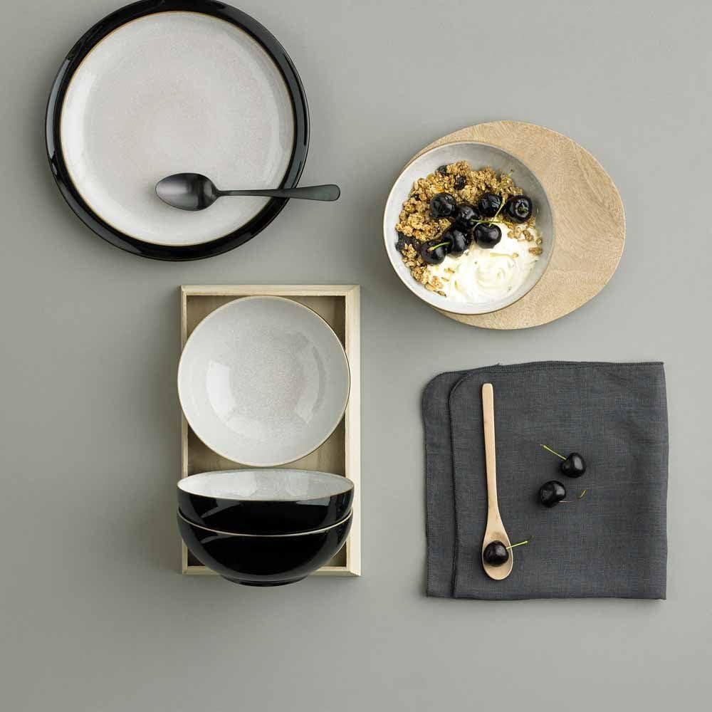 Denby Elements 4 Piece Cereal Bowl Set  Black