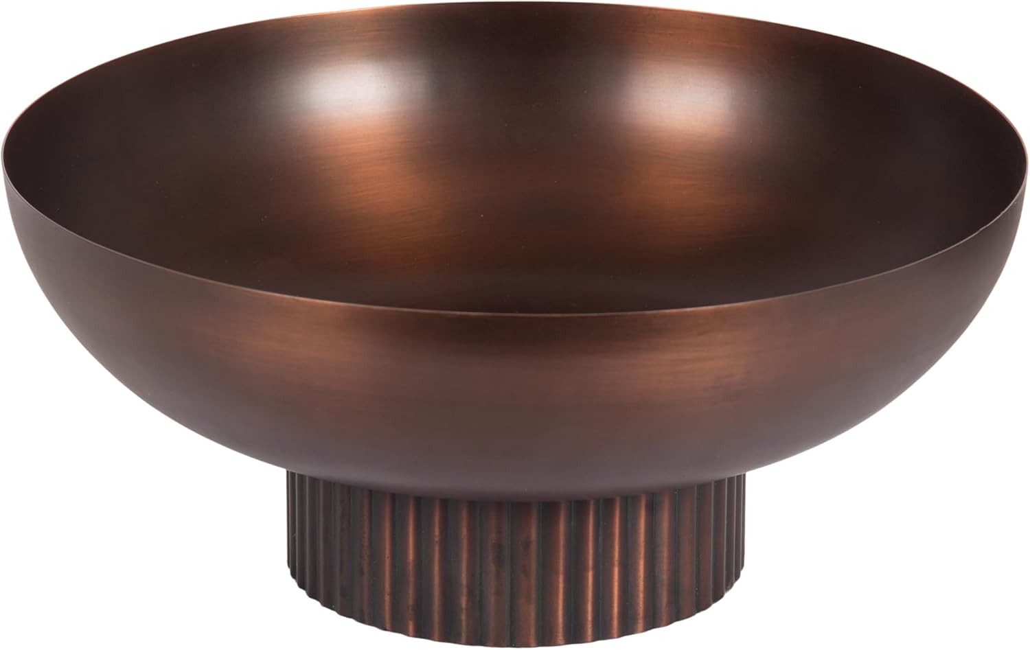 Kate and Laurel Rooks Ribbed Decorative Metal Bowl  12 Inch Diameter  Bronze  Vintage Raised Fruit Bowl for Kitchen Counter or Use as a Key Bowl for an Entryway Table