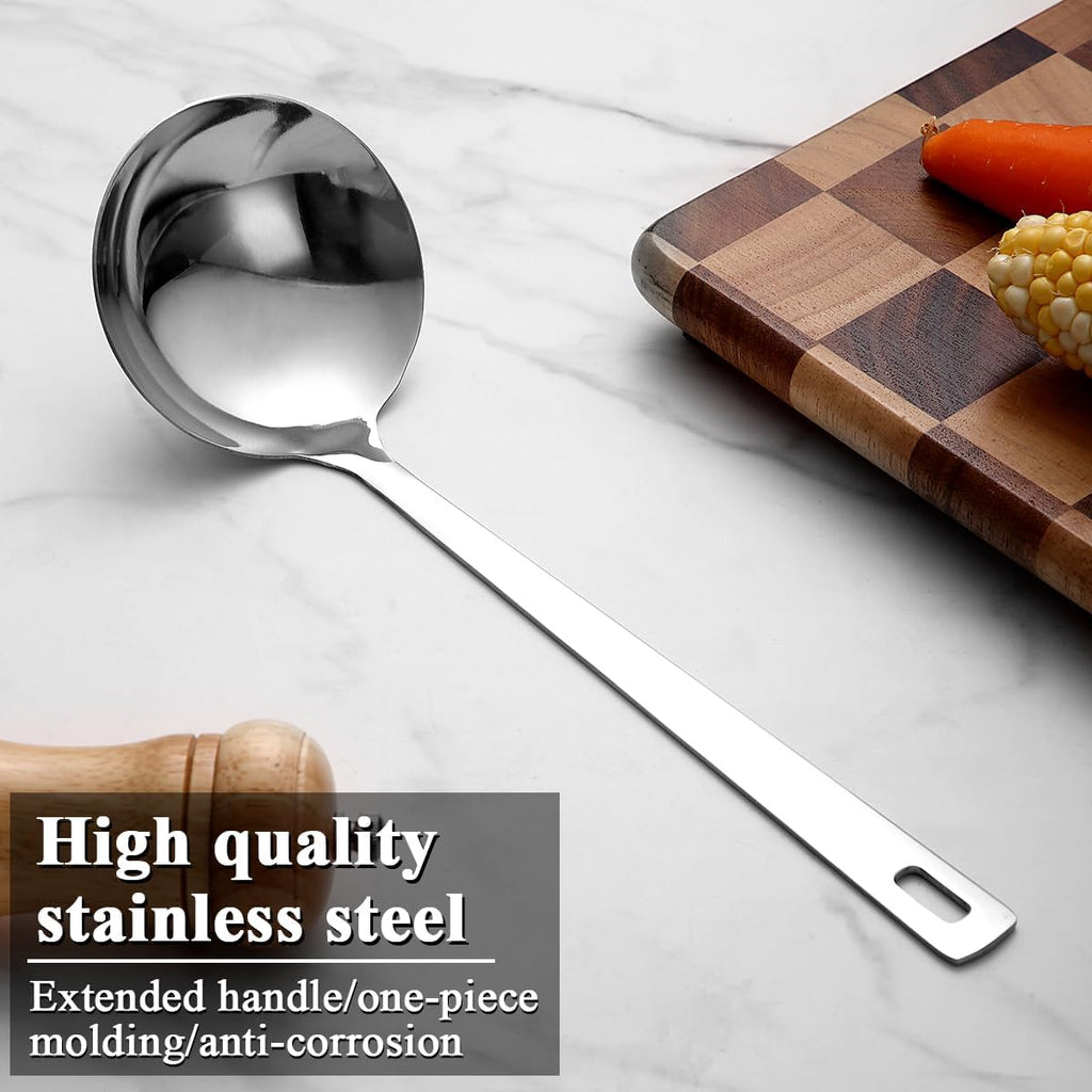 Berglander Stainless Steel Soup Ladle  11.8" Durable Ladel Spoon for Serving or Cooking  Dishwasher Safe  Durable & Rust-Resistant Cooking Utensil