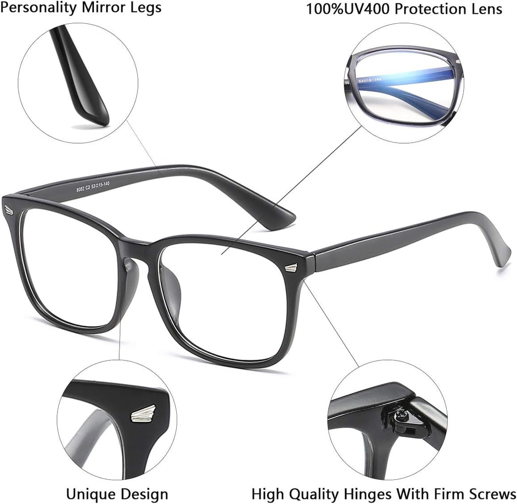 Unisex Stylish Square Non-Prescription Eyeglasses Clear Lens Glasses