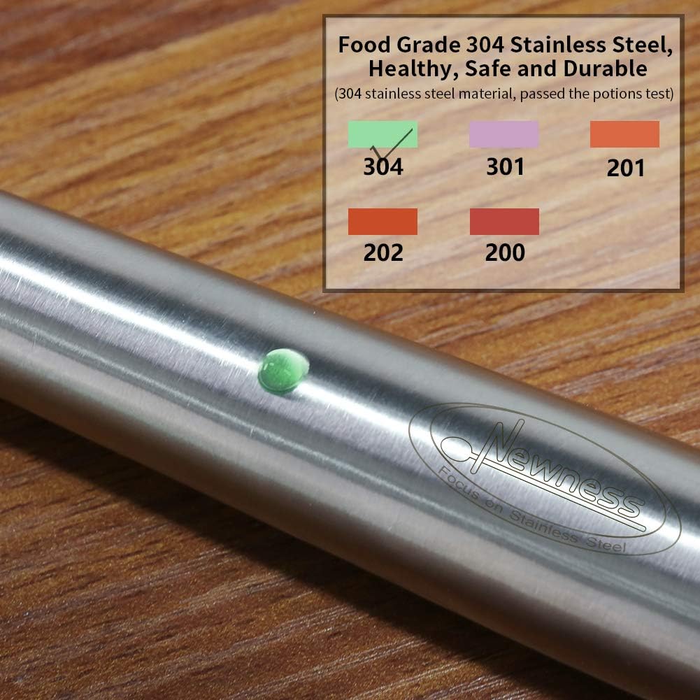 Newness Soup Ladle  [Rustproof  Heat Resistance  Integral Forming] Resilient 304 Stainless Steel Soup Spoon with Vacuum Ergonomic Round Handle  Cooking Spoon for Kitchen  13.7 Inches