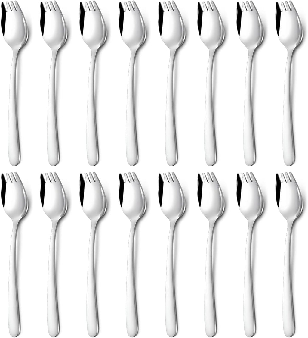 Sporks - 16-Pack Stainless Steel Sporks  7.2 Inch Metal Spork Set for Pasta  Soup  Dessert  Household Use  Camping  Hiking