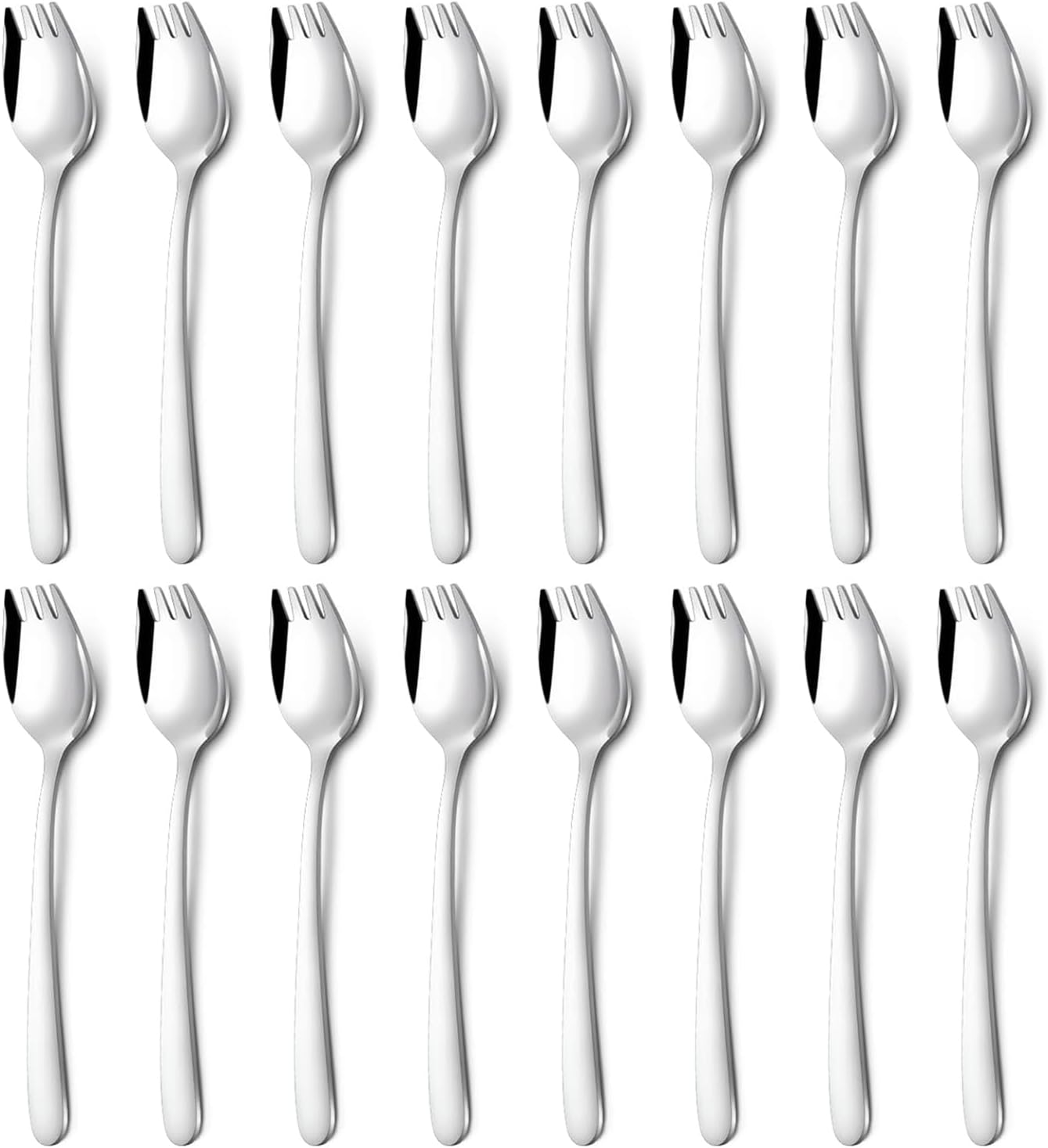 Sporks - 16-Pack Stainless Steel Sporks  7.2 Inch Metal Spork Set for Pasta  Soup  Dessert  Household Use  Camping  Hiking