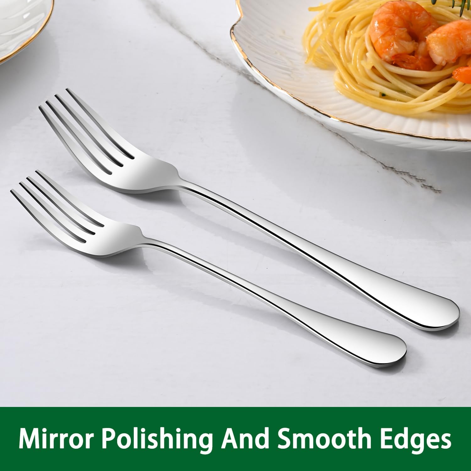 Dinner Forks 8-Piece 8 Inches Stainless Steel Table Fork Dishwasher Safe Flatware Forks Food Grade Mirror Polishing Silverware Main Fork For Home Restaurant Or Hotel