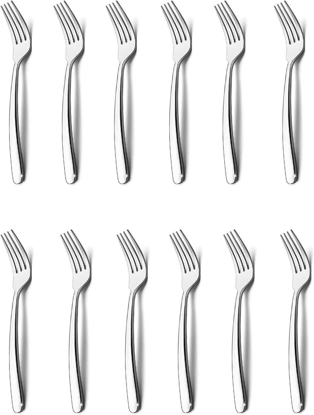 HaWare Heavy Duty Salad Forks  Stainless Steel 6.7 Inches 12-Pieces Dessert Forks  Modern & Elegant Design  Mirror Polished  Dishwasher Safe