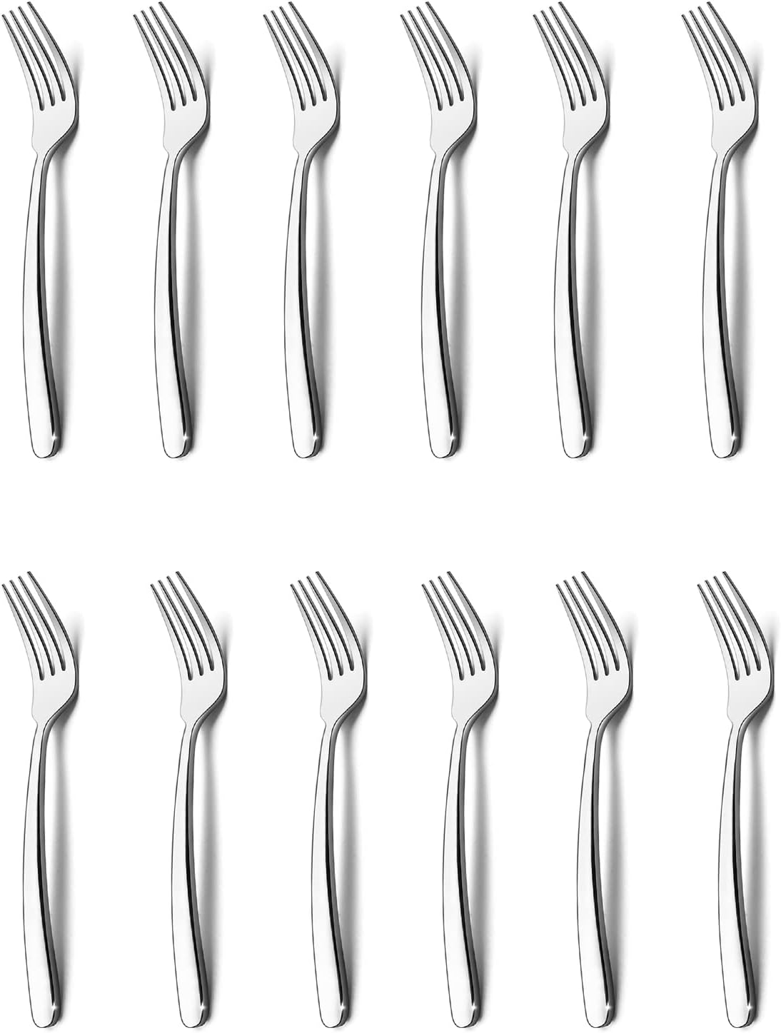 HaWare Heavy Duty Salad Forks  Stainless Steel 6.7 Inches 12-Pieces Dessert Forks  Modern & Elegant Design  Mirror Polished  Dishwasher Safe
