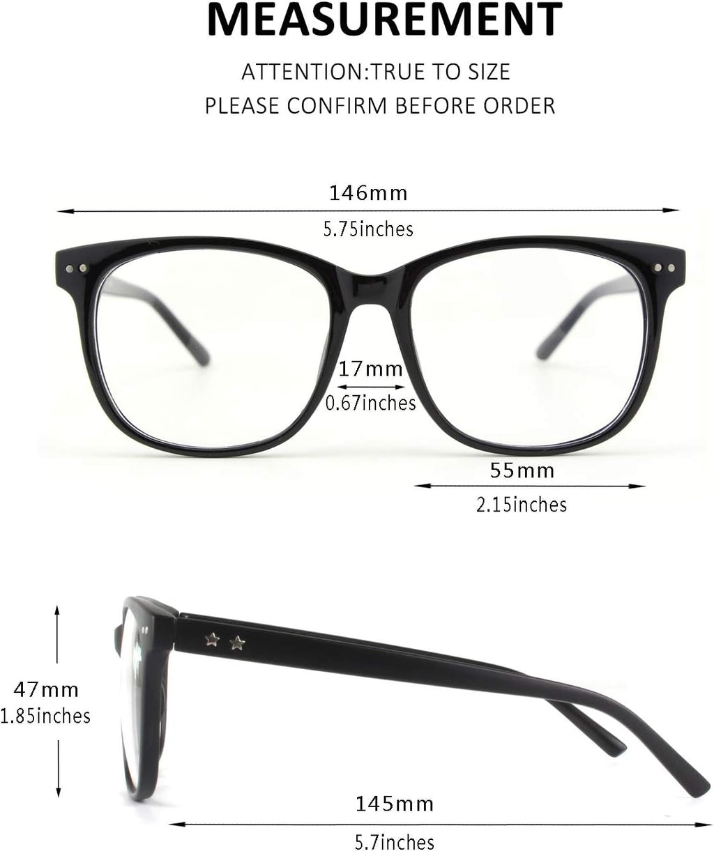 GQUEEN Fake Non Prescription Glasses Clear Lens for Women Men Oversized Frame UV400 Protection  201581