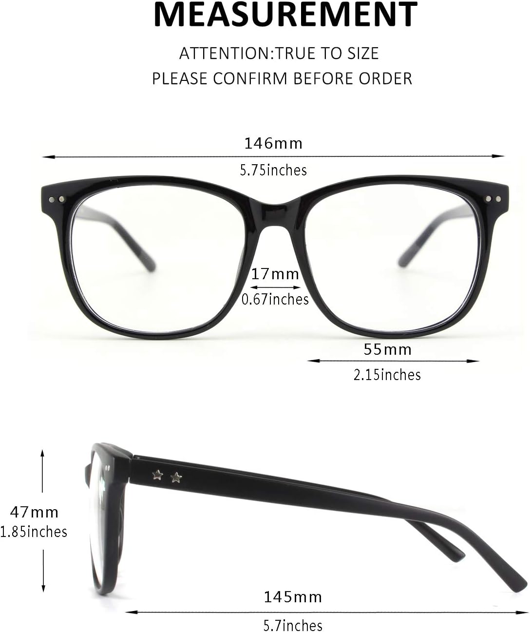 GQUEEN Fake Non Prescription Glasses Clear Lens for Women Men Oversized Frame UV400 Protection  201581